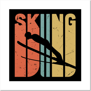 Retro SKIING /  Skiing lover gift idea / Skiing fan present / winter sports / ski jumping gift Posters and Art